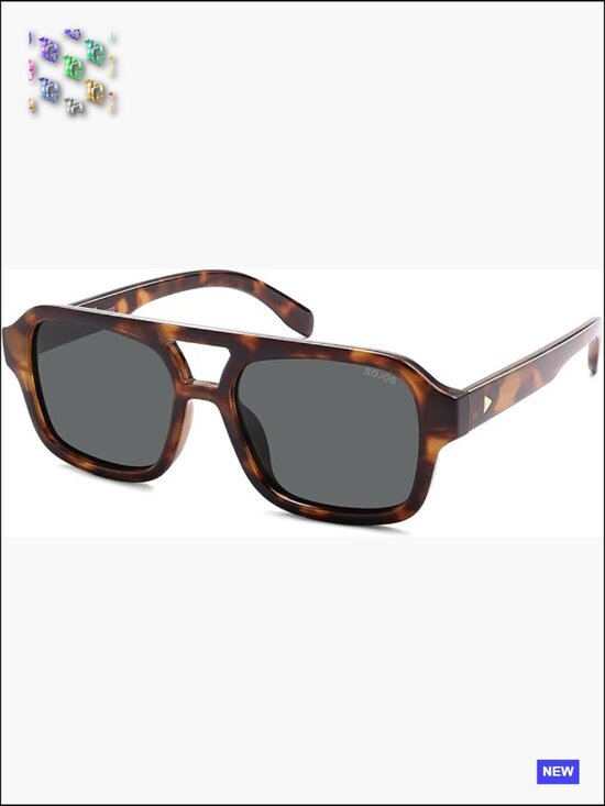 Retro Square Aviator Sunglasses Polarized Unisex Trendy 80s 90s Style main image 6